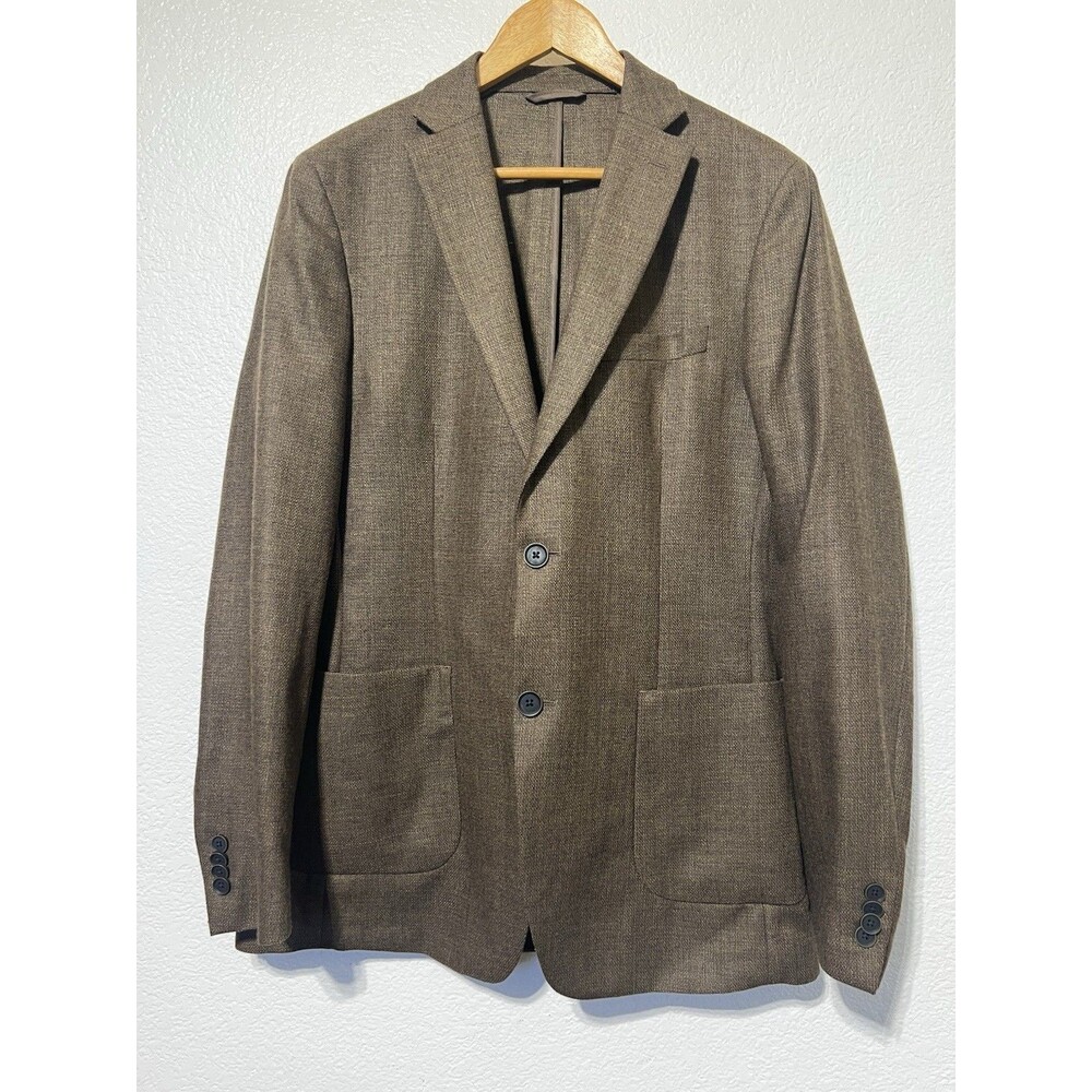 Michael Kors 100% Wool Unlined Brown Sport Coat Blazer 40 L